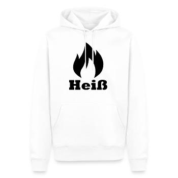 Heiß - Männer Premium Bio Hoodie - Weiß - Vorne - Nico (187cm)