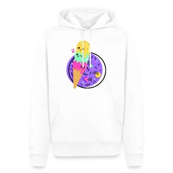 Kawaii Style Retro 80s Ice Horn - Men’s Premium Organic Hoodie - white - Front - Nico (187cm)