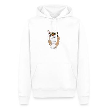 Cooler Corgi mit Sonnenbrille Geschenkidee - Männer Premium Bio Hoodie - Weiß - Vorne - Nico (187cm)