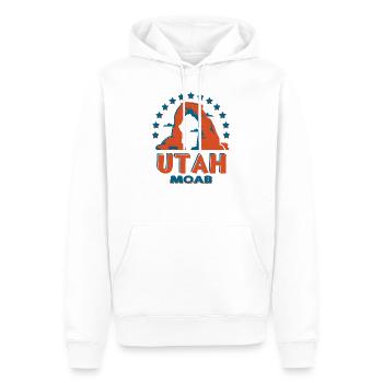 Utah MOAB - Men’s Premium Organic Hoodie - white - Front - Nico (187cm)