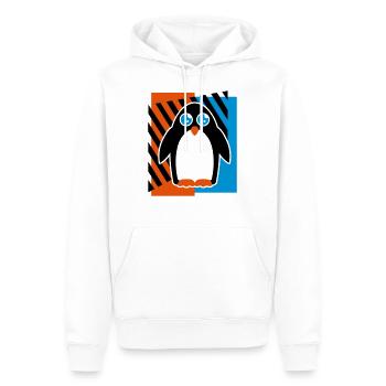 Pinguin Design - Männer Premium Bio Hoodie - Weiß - Vorne - Nico (187cm)