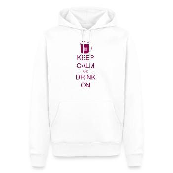 HBL KEEP CALM AND DR pinks 86cf611181a9a46d1677c4a - Männer Premium Bio Hoodie - Weiß - Vorne - Nico (187cm)