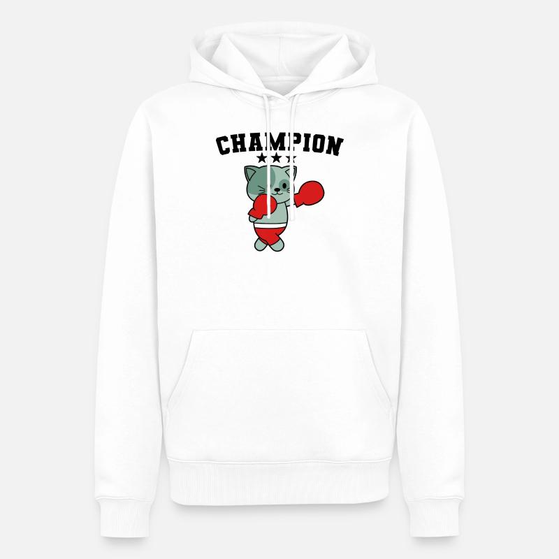 Champion de boxe - Sweat à capuche Premium bio Homme - blanc