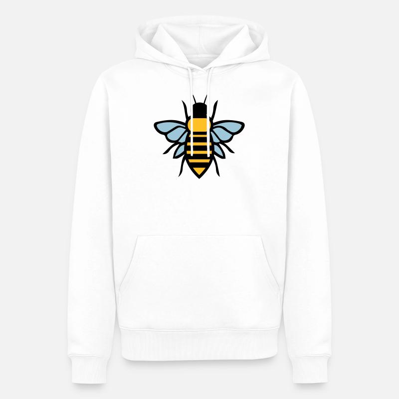 abeille - Sweat à capuche Premium bio Homme - blanc