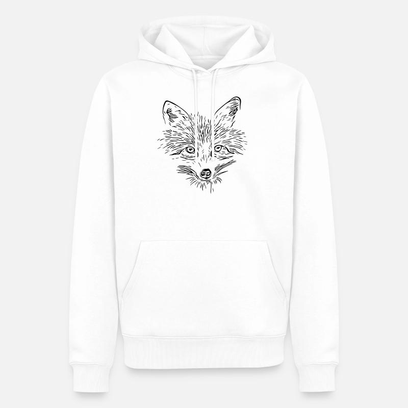 Fuchs Gesicht - Fox Face - Männer Premium Bio Hoodie - Weiß