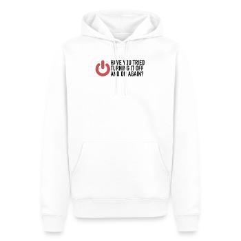 Have You Tried Turning It Off And On Again | IT - Männer Premium Bio Hoodie - Weiß - Vorne - Nico (187cm)
