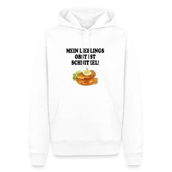 mein lieblinsobst ist schnitzel schwarz - Männer Premium Bio Hoodie - Weiß - Vorne - Nico (187cm)