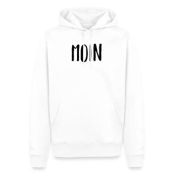 Moin | Begrüßung Norddeutschland Küste Norden - Männer Premium Bio Hoodie - Weiß - Vorne - Nico (187cm)