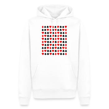 Poker Jeu de cartes Symboles - Sweat à capuche Premium bio Homme - blanc - Devant - Nico (187cm)