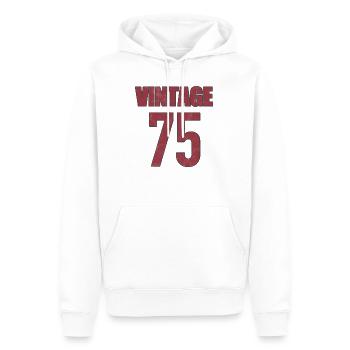 vintage 1975 - Männer Premium Bio Hoodie - Weiß - Vorne - Nico (187cm)