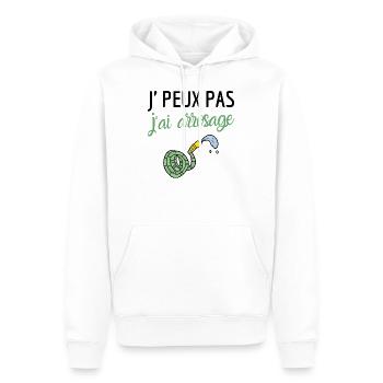 Je peux pas j'ai arrosage jardinage humour - Sweat à capuche Premium bio Homme - blanc - Devant - Nico (187cm)