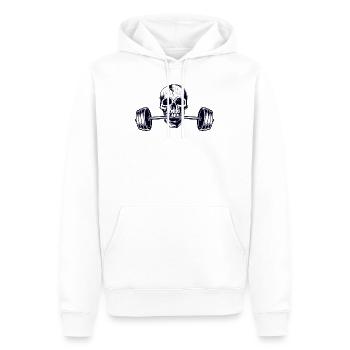 Gewichtheber Grafik, Powerlifting Lift Heavy - Männer Premium Bio Hoodie - Weiß - Vorne - Nico (187cm)