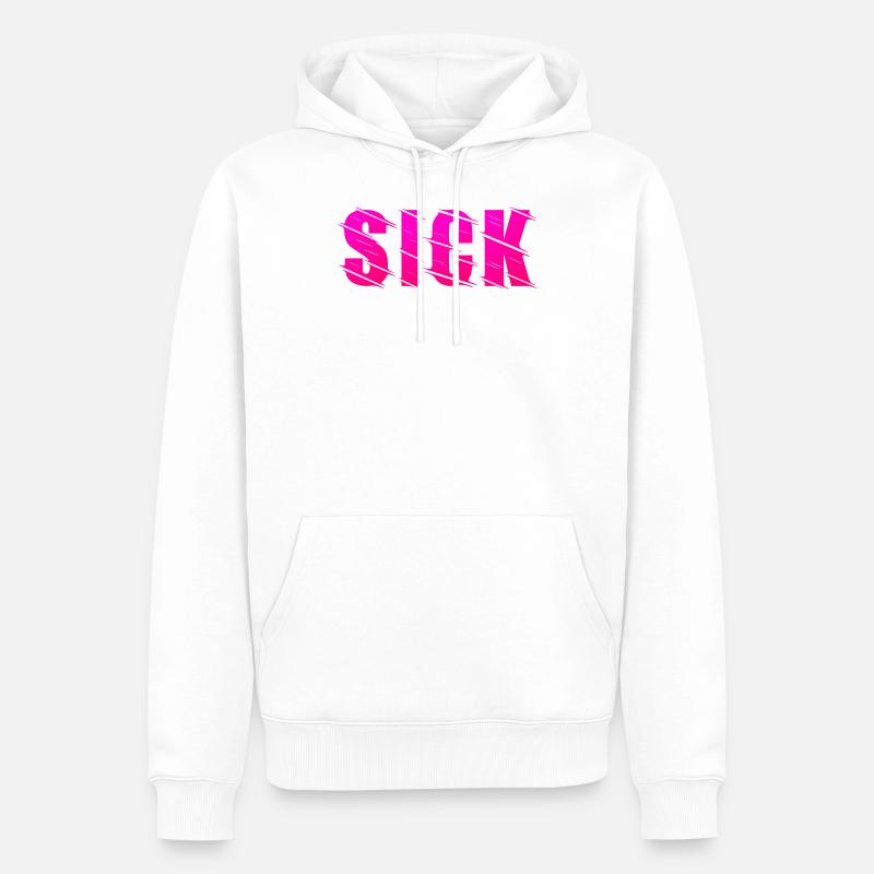 Sick Design - Männer Premium Bio Hoodie - Weiß