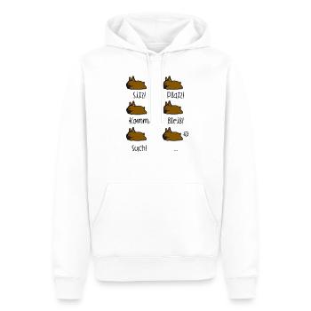 French Bulldog Orders - Men’s Premium Organic Hoodie - white - Front - Nico (187cm)