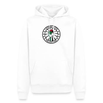 I Stand With Palestine Liberté pour la Palestine - Sweat à capuche Premium bio Homme - blanc - Devant - Nico (187cm)