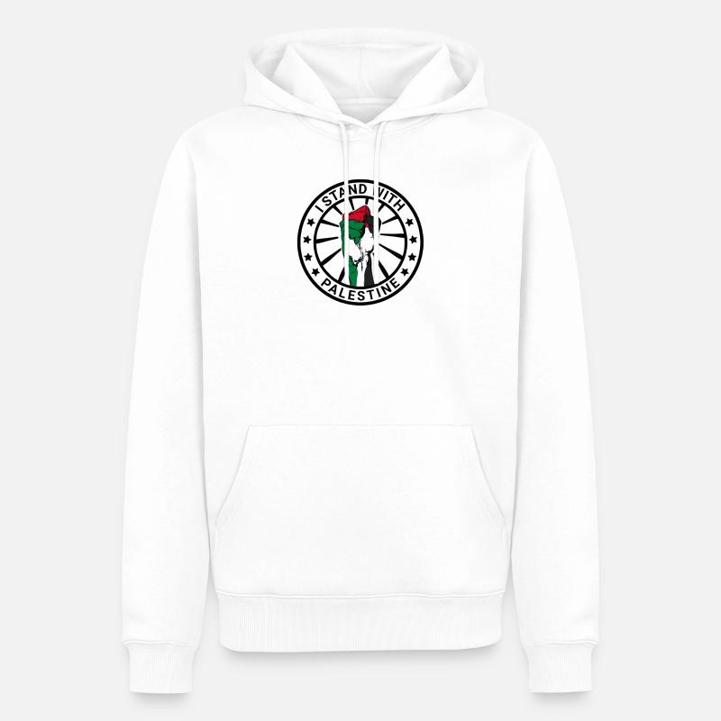 I Stand With Palestine Liberté pour la Palestine - Sweat à capuche Premium bio Homme - blanc