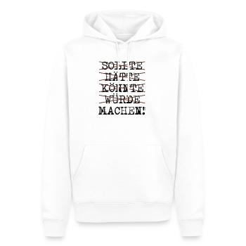 sollte hätte könnte würde machen - Männer Premium Bio Hoodie - Weiß - Vorne - Nico (187cm)
