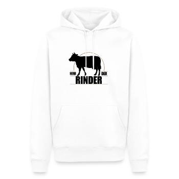 Herr der Rinder - Männer Premium Bio Hoodie - Weiß - Vorne - Nico (187cm)