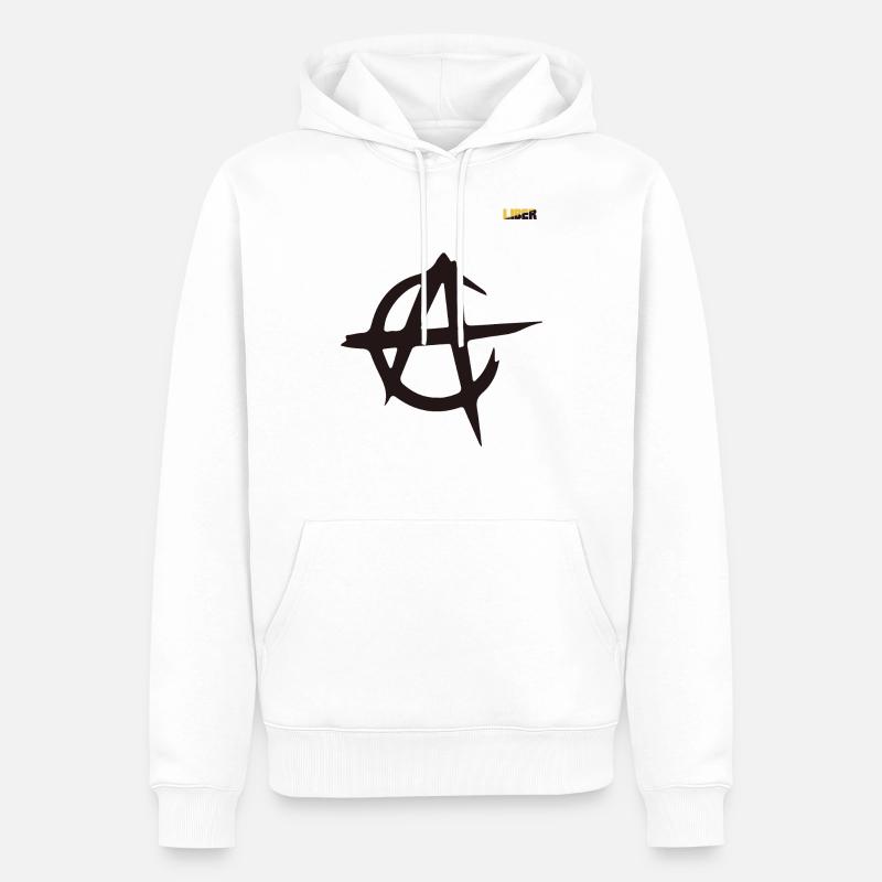 Drapeau Ancap Noir - Sweat à capuche Premium bio Homme - blanc