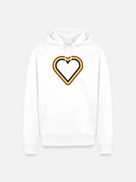 Bear Heart oultine - Men’s Premium Organic Hoodie - white