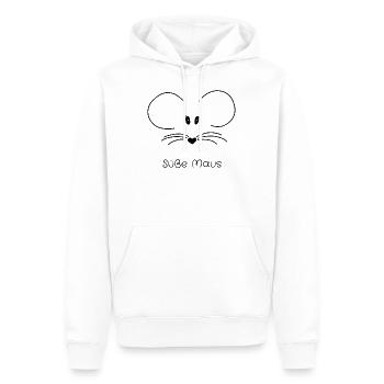 Süße Maus. Maus. Gesicht - Männer Premium Bio Hoodie - Weiß - Vorne - Nico (187cm)