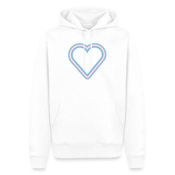 Trans Heart outline - Männer Premium Bio Hoodie - Weiß - Vorne - Nico (187cm)