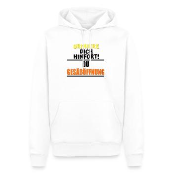 Uriniere dich hinfort du Gesäßöffnung - Männer Premium Bio Hoodie - Weiß - Vorne - Nico (187cm)