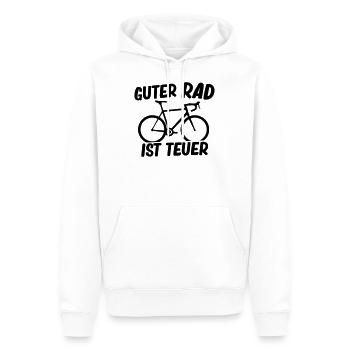 Un bon vélo coûte cher - Sweat à capuche Premium bio Homme - blanc - Devant - Nico (187cm)