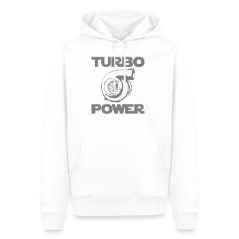 Réglage de la puissance turbo - Sweat à capuche Premium bio Homme - blanc - Devant - Nico (187cm)