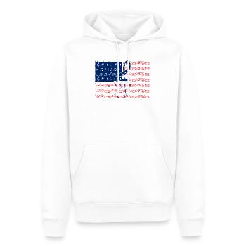 T-shirt de notes de musique de drapeau américain de musicien - Sweat à capuche Premium bio Homme - blanc - Devant - Nico (187cm)