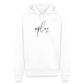 Explore le monde - Sweat à capuche Premium bio Homme - blanc - Devant - Nico (187cm)