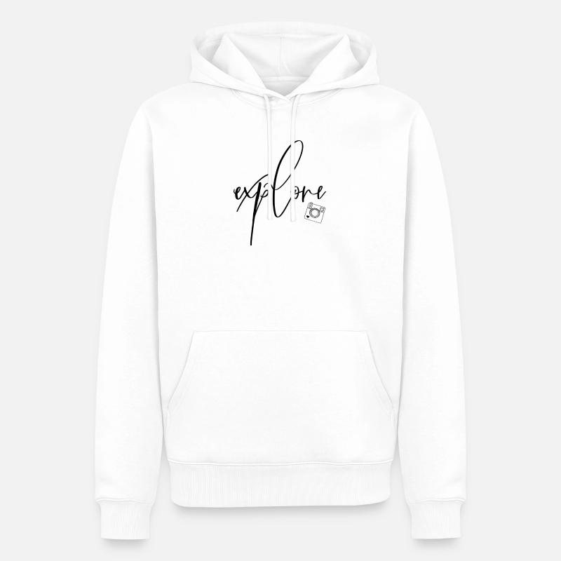 Explore the world - Männer Premium Bio Hoodie - Weiß