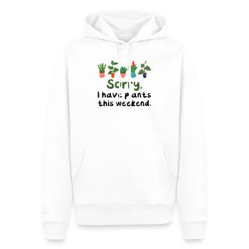 Désolé j'ai des plantes ce week-end T-shirt - Sweat à capuche Premium bio Homme - blanc - Devant - Nico (187cm)