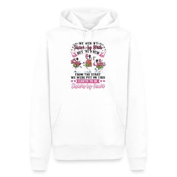 Nous n'étions pas sœurs par naissance mais sœurs par cœur - Sweat à capuche Premium bio Homme - blanc - Devant - Nico (187cm)