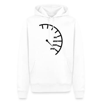 Compteur de vitesse - Sweat à capuche Premium bio Homme - blanc - Devant - Nico (187cm)