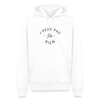 Je peux pas jai Rien - Sweat à capuche Premium bio Homme - blanc - Devant - Nico (187cm)