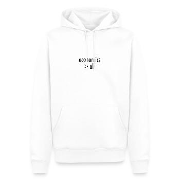 Ökonomie ist besser als alles andere - Männer Premium Bio Hoodie - Weiß - Vorne - Nico (187cm)