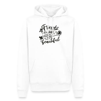 Amitié entre amis - Sweat à capuche Premium bio Homme - blanc - Devant - Nico (187cm)