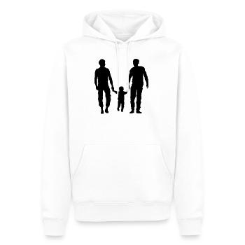 2 Väter mit Kind - Männer Premium Bio Hoodie - Weiß - Vorne - Nico (187cm)
