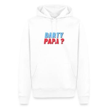 "Darty papa" - Sweat à capuche Premium bio Homme - blanc - Devant - Nico (187cm)