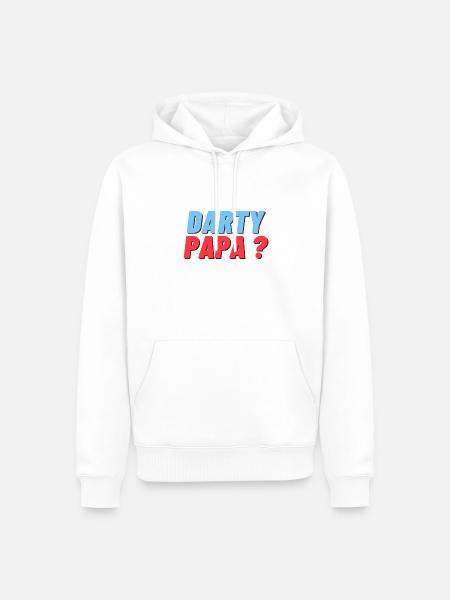 "Darty papa" - Sweat à capuche Premium bio Homme - blanc