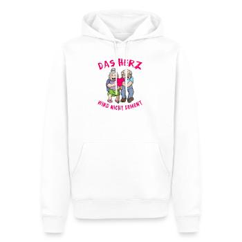 Das Herz Wird Nicht Dement - Männer Premium Bio Hoodie - Weiß - Vorne - Nico (187cm)