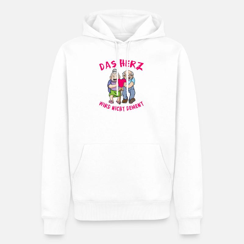 Das Herz Wird Nicht Dement - Männer Premium Bio Hoodie - Weiß