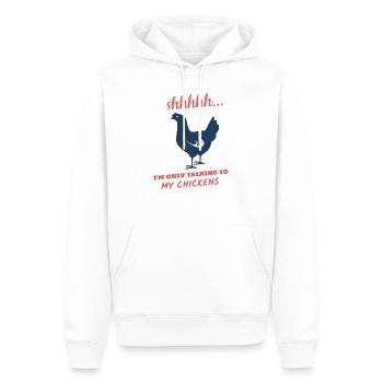 Poulet poulet poulailler poulailler poule - Sweat à capuche Premium bio Homme - blanc - Devant - Nico (187cm)