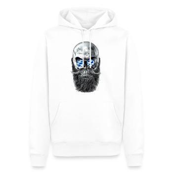 Bavarian hipster skull - Sweat à capuche Premium bio Homme - blanc - Devant - Nico (187cm)