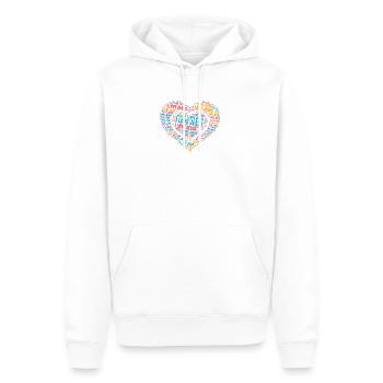 Paroles chrétiennes j'aime Jésus - Sweat à capuche Premium bio Homme - blanc - Devant - Nico (187cm)