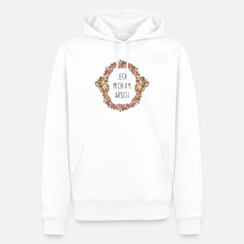 Leck mich am Arsch - Männer Premium Bio Hoodie - Weiß