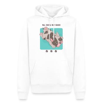 Tous les chiens sont bons - Sweat à capuche Premium bio Homme - blanc - Devant - Nico (187cm)