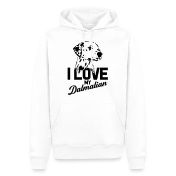 I LOVE MY DALMATIAN - Sweat à capuche Premium bio Homme - blanc - Devant - Nico (187cm)