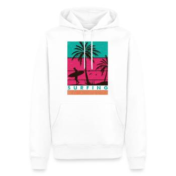 Conception de surf rétro pour les surfeurs et les surfeuses - Sweat à capuche Premium bio Homme - blanc - Devant - Nico (187cm)